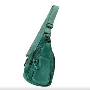 Free People Hudson  Sling Bag.   Emerald green.  NWOT